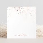 Rose Gold Glitter Sparkly Elegant Glamourous Scrip Notepad<br><div class="desc">Create your own personalized black and rose gold diamond sparkle notepad with your custom modern handwritten script name.</div>
