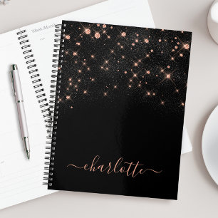 Rose Gold Glitter Sparkly Elegant Glamourous Scrip Planner