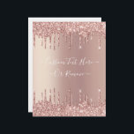 Rose Gold Glitter Sparkly Letterhead Custom Text<br><div class="desc">Letterhead with Rose Gold Blush Glitter Sparkle Drips Custom Text Pink Modern - Add Your Unique Text or Remove Text - Make Your Special Gift - Resize and move or remove and add text / elements with customization tool. Design by MIGNED. Please see my other projects. You can also transfer...</div>