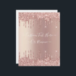 Rose Gold Glitter Sparkly Letterhead Custom Text<br><div class="desc">Letterhead with Rose Gold Blush Glitter Sparkle Drips Custom Text Pink Modern - Add Your Unique Text or Remove Text - Make Your Special Gift - Resize and move or remove and add text / elements with customization tool. Design by MIGNED. Please see my other projects. You can also transfer...</div>