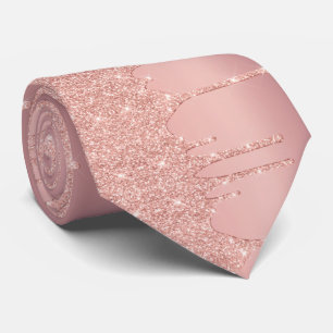 Rose Gold Glitter Sparkly Neck Tie