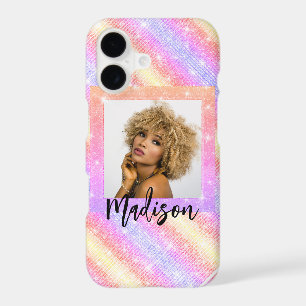 Rose Gold Glitter Stylish Rainbow Girly Custom