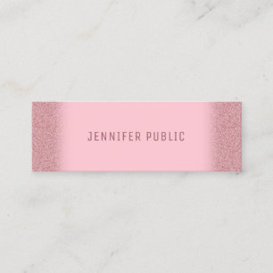 Rose Gold Glitter Template Modern Elegant Trendy Mini Business Card