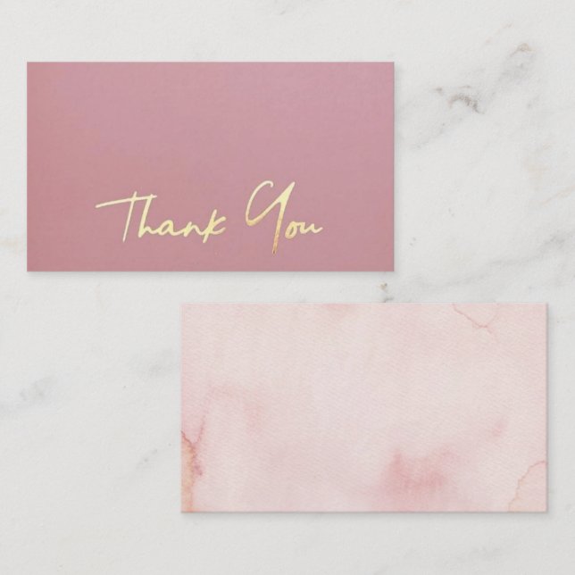 Rose Gold Glitter Thank you cards (Front/Back)