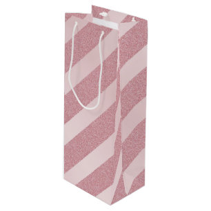 Rose Gold Glitter Trendy Template Elegant Modern Wine Gift Bag