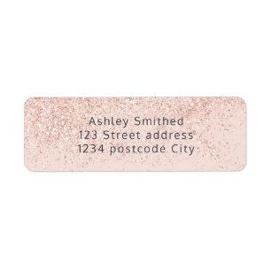 Rose gold glitter typography blush pink  return
