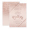 Rose gold glitter typography blush pink wedding