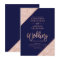 Rose gold glitter typography navy blue wedding