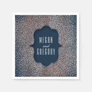 Rose Gold Glitter Vintage Glamour Wedding Napkin