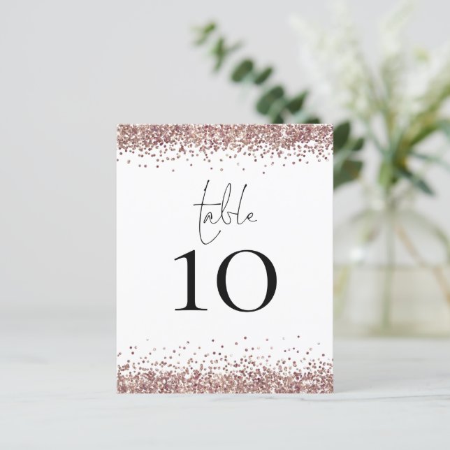 Rose Gold Glitter Wedding Table No White (Standing Front)