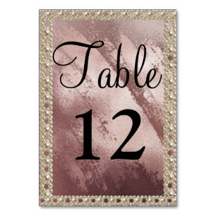Rose gold glitter wedding  table number