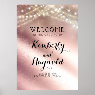 Rose Gold Glitter Wedding Welcome Sign