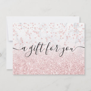 rose gold glitter white marble  gift certificate