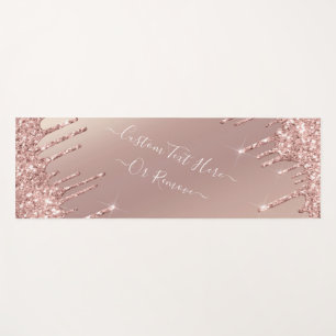 Rose Gold Glitter Yoga Mat with Custom Text
