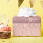 Rose Gold Glitter Your Letter Name Wrapping Paper<br><div class="desc">Monogram Name Text Rose Gold Blush Glitter Sparkle Personalized Birthday - Anniversary or Wedding Gift Wrapping Paper - Add Your Letter / Name - Text or Remove - Make Your Special Gift - Resize and move or remove and add text / elements with customization tool. Design by MIGNED. Please see...</div>