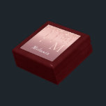 Rose Gold Glitter Your Name and Letter Gift Box<br><div class="desc">Gift Boxes with Monogram Name Text Rose Gold Blush Glitter Sparkle Personalized Birthday - Anniversary or Wedding Gift / Suppliest - Add Your Letter / Name - Text or Remove - Make Your Special Gift Box - Resize and move or remove and add text / elements with Customization tool. Choose...</div>