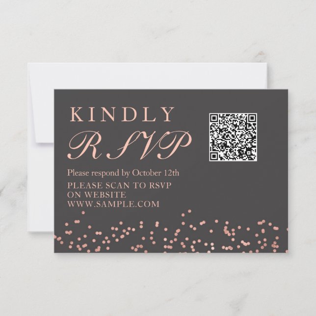 Rose Gold GlitterSurprise Anniversaire Carte Rsvp (Devant)