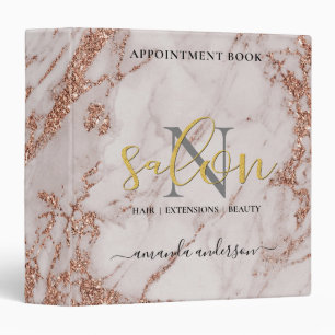 Rose Gold & Gold Salon Appointment Book Binder