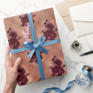 Rose Gold Gothic Halloween Wrapping Paper