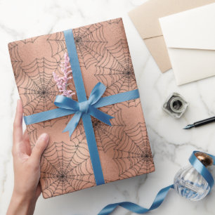 Rose Gold Gothic Halloween Wrapping Paper