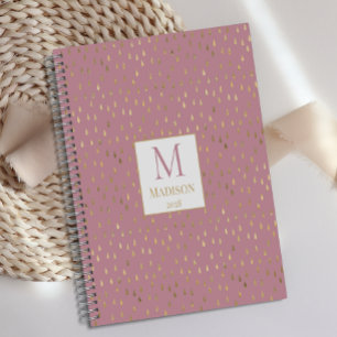 Rose Gold Goutte de Pluie Moderne Monogramme de Lu