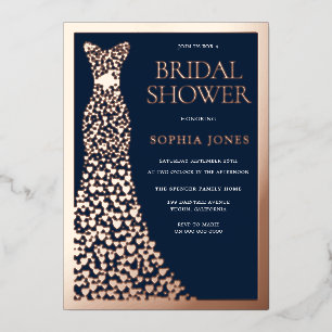Rose Gold Gown & Border Navy Bridal Shower 