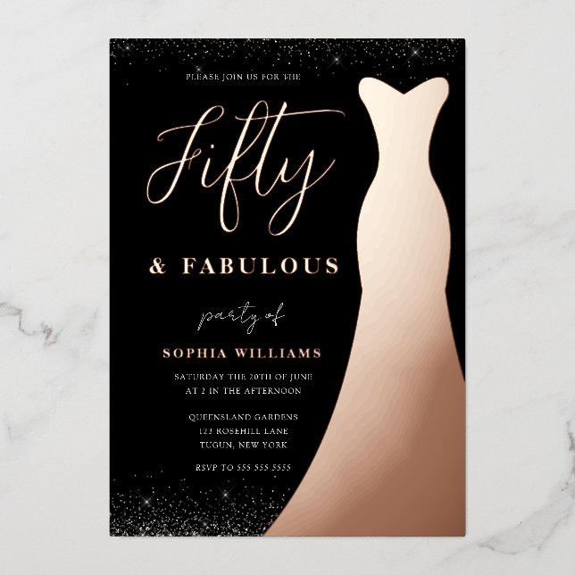 Rose Gold Gown Fifty & Fabulous 50th Birthday Real (Front)