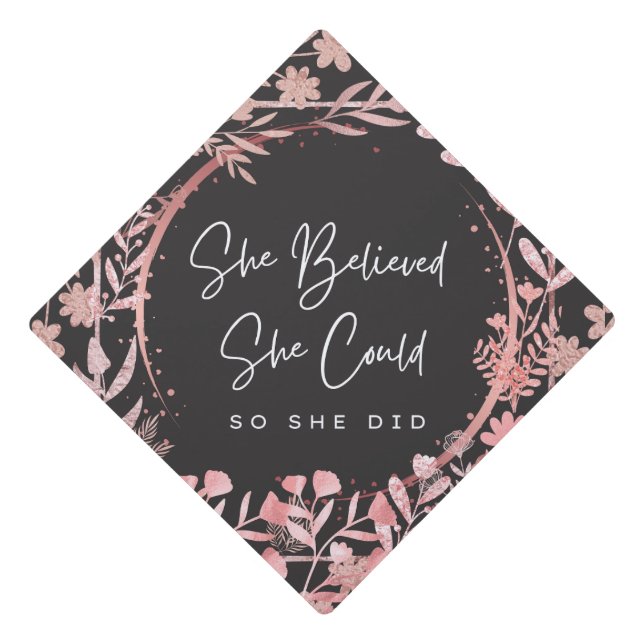 Rose Gold Grad Cap (Front)