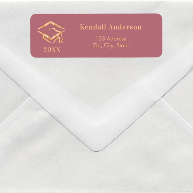 Rose gold graduation cap return address (Creator Uploaded)