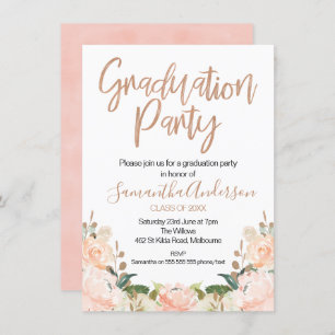Rose Gold Graduation Party Invitation