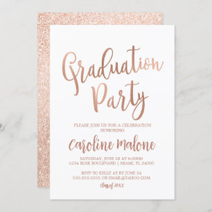 Rose Gold Graduation Party Invitation