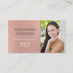 Rose Gold - Graduation Photo Student Contact Card