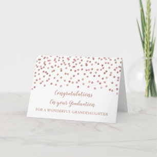 Rose Gold Granddaughter Congratulations Graduation Card