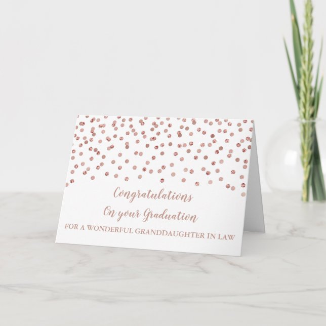 Rose Gold Granddaughter in Law Graduation Card (Front)