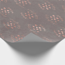 Rose Gold Gray Hearts Wrapping Paper Gift Wrap