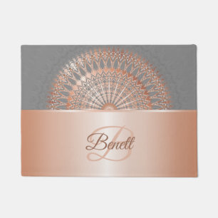 Rose Gold Grey Mandala Doormat