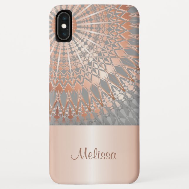 Rose Gold Grey Mandala Monogram Case-Mate iPhone Case (Back)