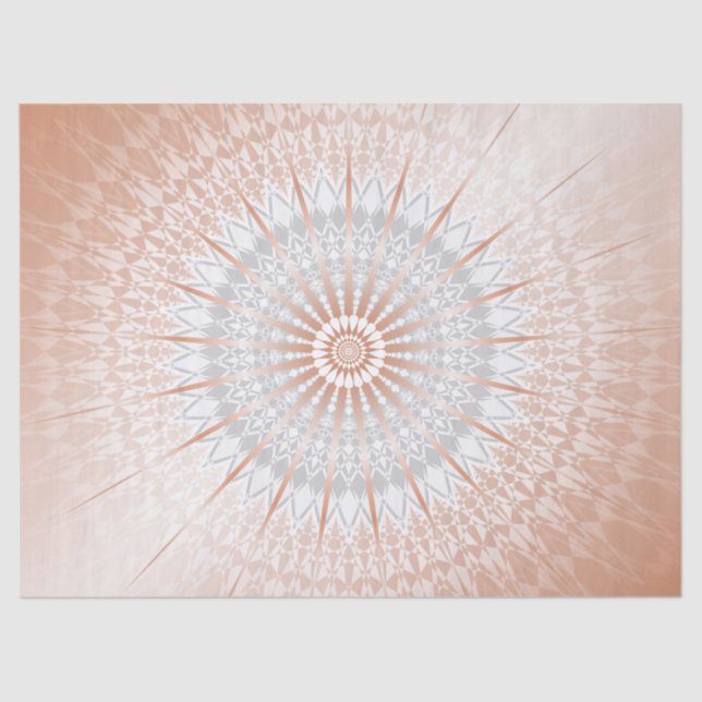 Rose Gold Grey Mandala Tissue Paper (Front)