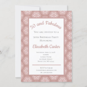 Rose Gold Grey & Pink 50 and Fabulous Birthday