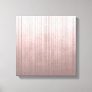 Rose Gold Grey White fibre striped rustic abstract Canvas Print