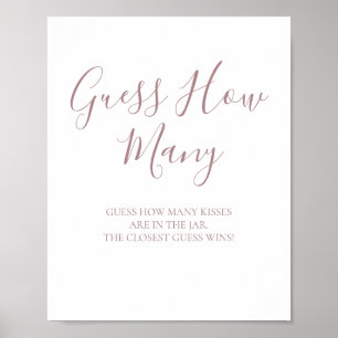 Rose Gold Guess the Kisses Game Sign