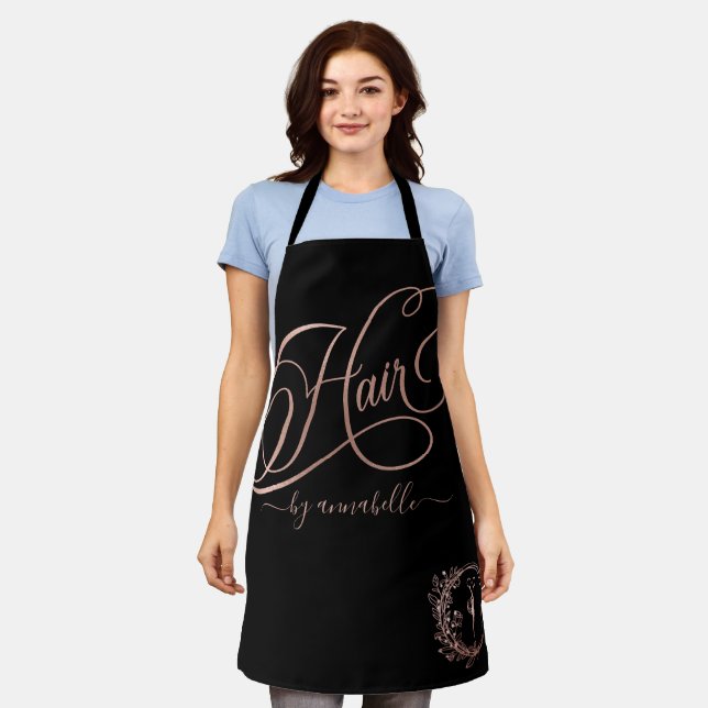 Rose Gold Hair Logo  Apron (Worn)
