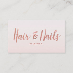 Rose Gold Hair Nails Beauty Salon Cosmetologist Business Card