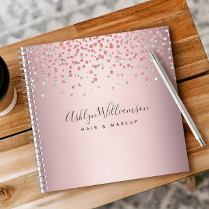 Rose gold hair stylist makeup artist chic glam  notebook