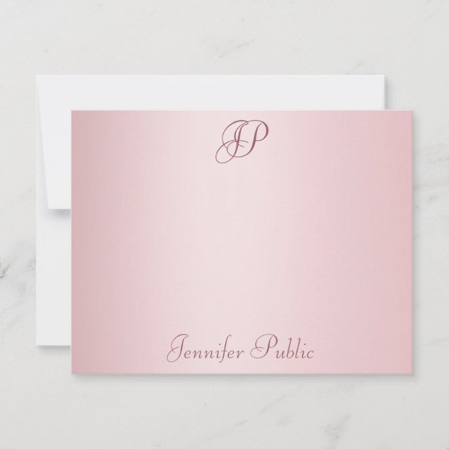 Rose Gold Hand Script Monogrammed Template (Front)