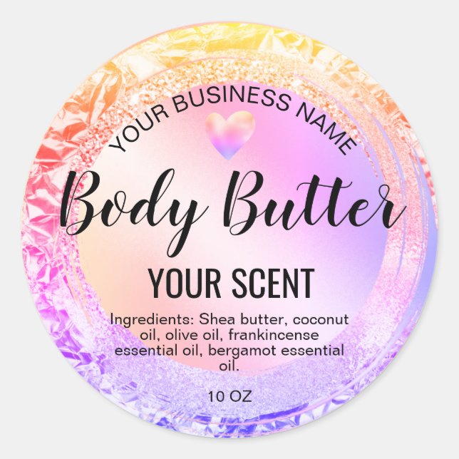 rose gold handmade homemade product body scrub  cl classic round sticker (Front)