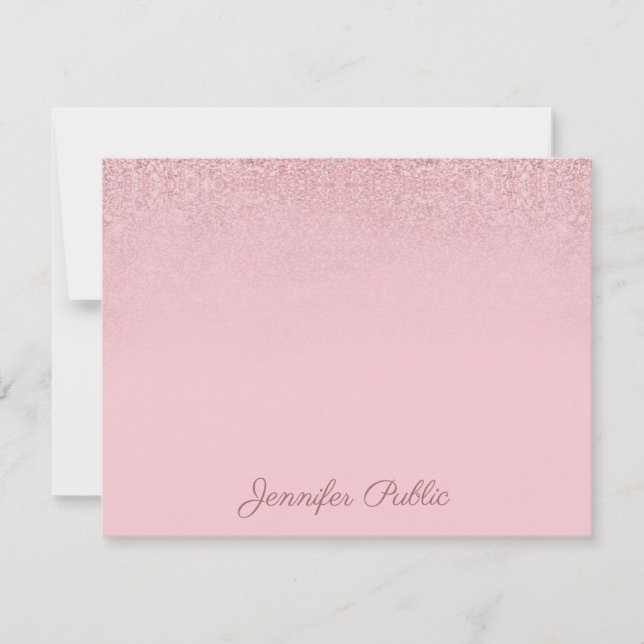Rose Gold Handwritten Name Elegant Template (Front)
