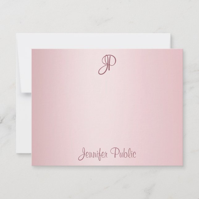 Rose Gold Handwritten Script Monogram Template (Front)