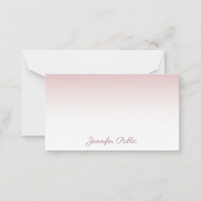 Rose Gold Handwritten Script Name Elegant Template (Front)