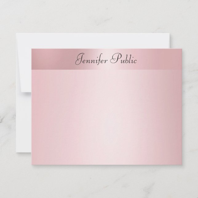 Rose Gold Handwritten Script Name Template (Front)